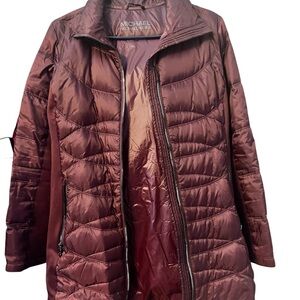 Michael Kors Deep Burgundy Puffer Coat